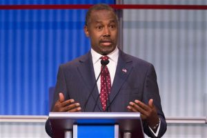 Carson speaks out at GOP Debate. Photo Source: John Minchillo/AP