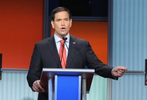 Rubio takes a more subtle but effective approach in making his points. Photo Source: Scott Olson/Getty Images