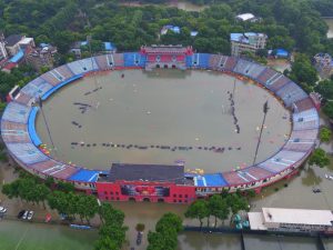 Last week, many parts of China were hit with such torrential downpours that a sports stadium in the city of Wuhan was actually flooded.