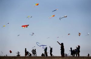 Kites take wing in Israel as the celebration of the Jewish new year, Rosh Hashana got under way.