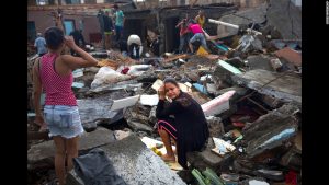 The Category 4 storm, Hurricane Matthew left nothing but devastation in its wake as it roared through the Caribbean and up the southern coast of the United States. here, a Cuban woman mourns the loss of her home.