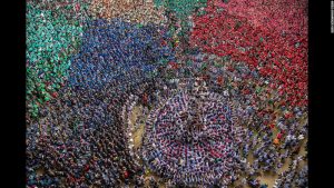 This human tower was all part of the games and celebrations at the Tarragona competition held annually i Tarragona, Spain.